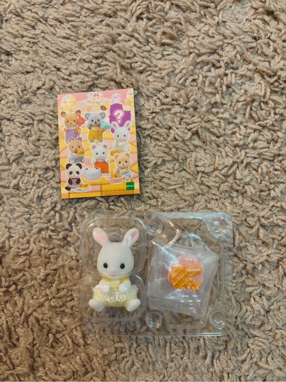 Calico crittersWhite Bunny Small Pet Toy with Yellow Outfit and Orange Accessory